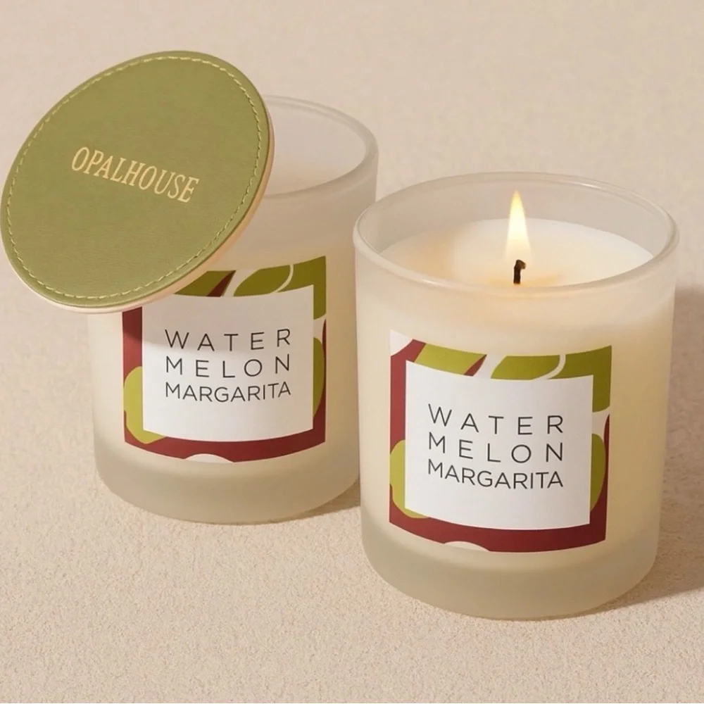 Set of 2 Opalhouse Watermelon Margarita 5oz glass candle- New